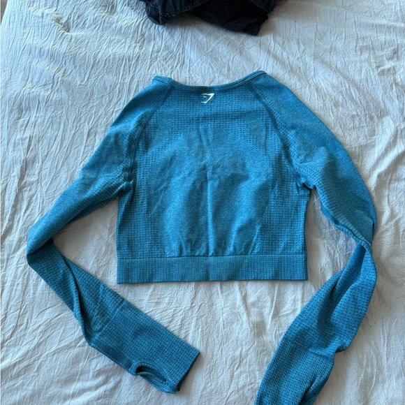 Gymshark Blue Long Sleeve Crop Top - Picture 2 of 5